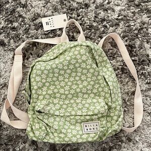 Billabong Green Floral Small Backpack NWT